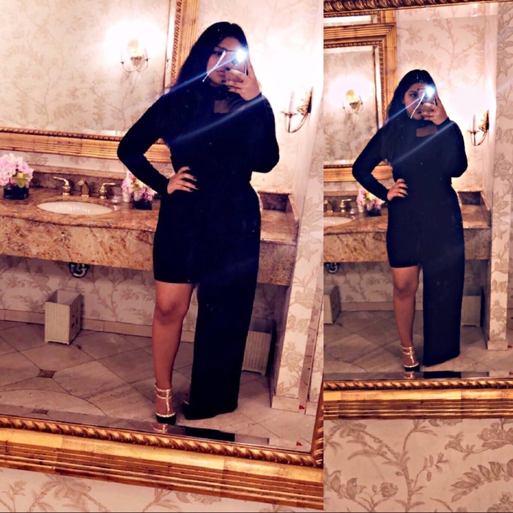 Black Asymmetric One-Shoulder Evening Dress